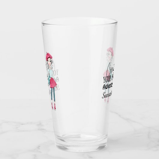 Cute Lady | Creëer uw eigen | Personaliseren Glas (Rechts)