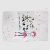 Cute Lady | Creëer uw eigen | Personaliseren | Gri Golfhanddoek (Horizontaal)