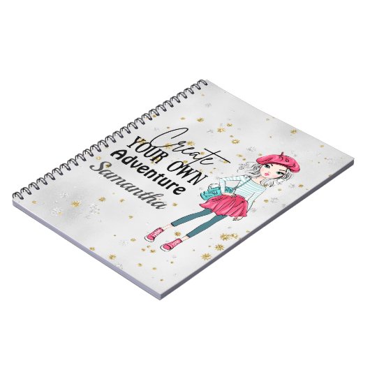 Cute Lady | Creëer uw eigen | Personaliseren | Gri Notitieboek (Linkerzijde)