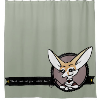 CUTE LADY FENNEC FOX SHOWER CURTATIE DOUCHEGORDIJN
