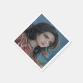 Cute Lady Paper Napkin Servet (Hoek)