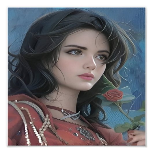 Cute Lady Photo Enlargement Foto Afdruk (Voorkant)