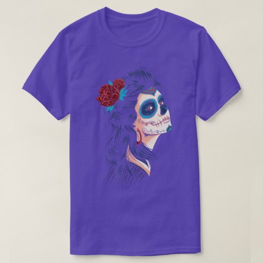 Cute Lady van de dode La Calavera Catrina T-shirt (Design voorkant)