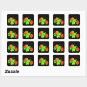 Cute Ladybird Shamrock Vierkante Sticker (Vel)
