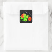 Cute Ladybird Shamrock Vierkante Sticker (Tas)