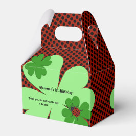 Cute Ladybug 1st Birthday Party Favor Box Bedankdoosjes