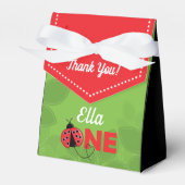 Cute Ladybug 1st Birthday Party Favor Box for girl Bedankdoosjes (Voorkant Zijde)
