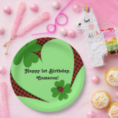 Cute Ladybug 1st Birthday Party Paper Papieren Bordje (Feest)