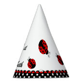 Cute Ladybug 1st Birthday Polka Dots Name | Nummer Feesthoedjes (Rechts)