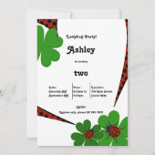 Cute Ladybug 2e Birthday Party Invitation Kaart (Voorkant)