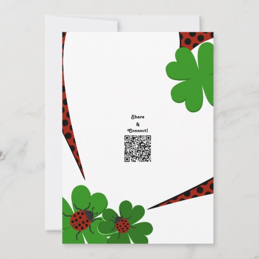 Cute Ladybug 2e Birthday Party Invitation Kaart (Achterkant)