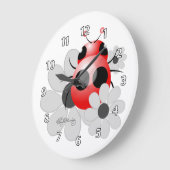Cute ladybug and black and white Daisies Grote Klok (Hoek)
