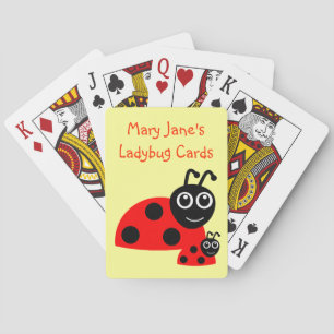 Cute Ladybug Animals Polka Dots Personalized Pokerkaarten