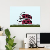 Cute Ladybug Art, getild Je bent mijn steen Poster (Thuiskantoor)