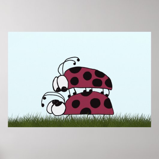 Cute Ladybug Art, getild Je bent mijn steen Poster (Voorkant)