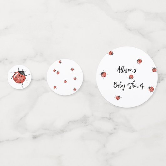 Cute Ladybug Baby shower Confetti (Voorkanten)
