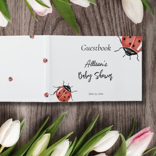 Cute Ladybug Baby shower Gastenboek