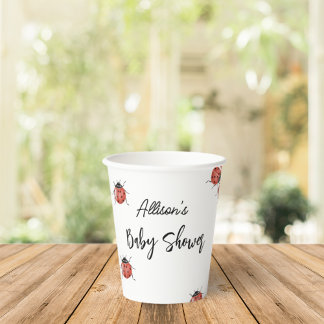 Cute Ladybug Baby shower Papieren Bekers