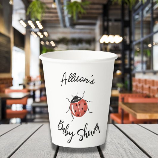 Cute Ladybug Baby shower Papieren Bekers