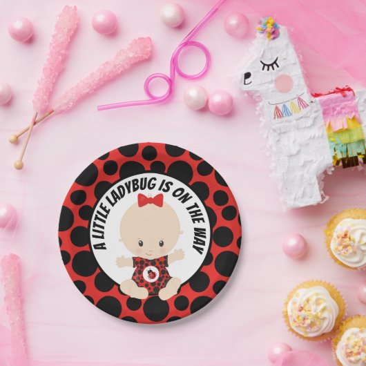 Cute ladybug baby shower papieren bordje (Feest)