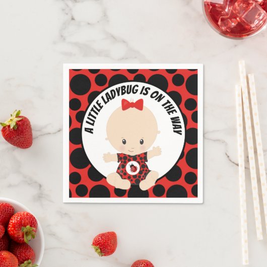 Cute ladybug baby shower servet (Insitu)