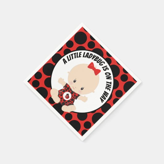 Cute ladybug baby shower servet (Hoek)