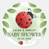 Cute Ladybug Baby shower Sticker (Voorkant)