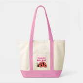 Cute ladybug baby stuff name black pink tote bag (Voorkant)