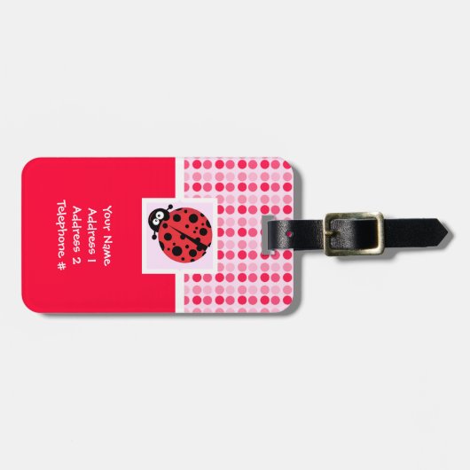 Cute Ladybug Bagagelabel (Voorkant horizontaal)