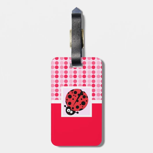 Cute Ladybug Bagagelabel (Achterkant verticaal)