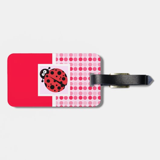 Cute Ladybug Bagagelabel (Achterkant horizontaal)