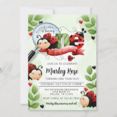 Cute Ladybug Beetle die een 1e verjaardag maakt Kaart (Voorkant)