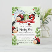 Cute Ladybug Beetle die een 1e verjaardag maakt Kaart (Staand voorkant)