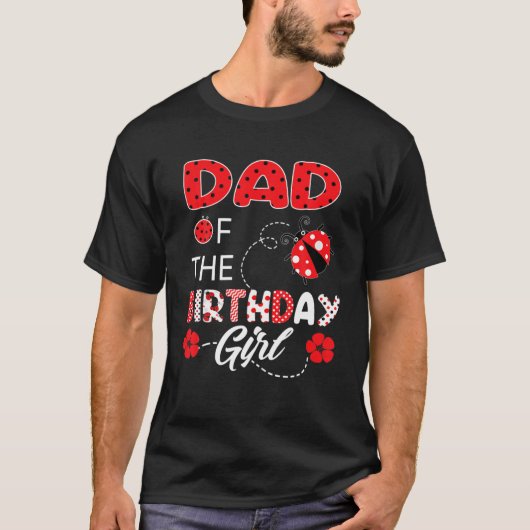 Cute Ladybug Birthday Pap van het meisje van de ge T-shirt (Voorkant)
