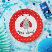 Cute Ladybug Birthday Party Borden Papieren Bordje (Feest)