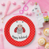 Cute Ladybug Birthday Party Borden Papieren Bordje (Feest)