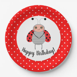 Cute Ladybug Birthday Party Borden Papieren Bordje