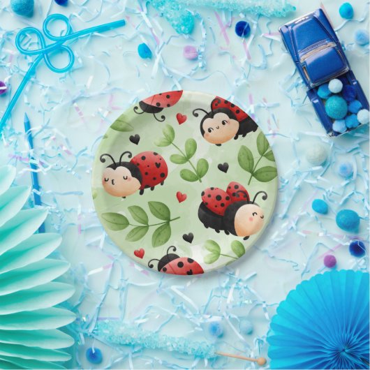 Cute Ladybug Borden Papieren Bordje (Feest)