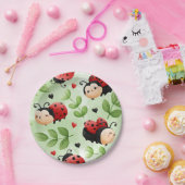 Cute Ladybug Borden Papieren Bordje (Feest)