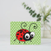 Cute Ladybug Briefkaart (Staand voorkant)