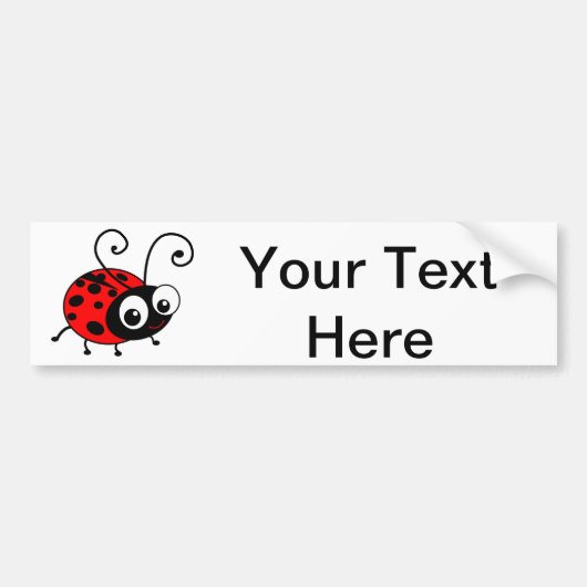 Cute Ladybug Bumpersticker (Voorkant)