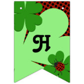 Cute Ladybug & Clover Leaf Happy Birthday Vlaggetjes (Tweede vlag)