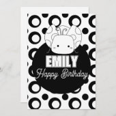 Cute Ladybug Coloring Birthday Party Feestdagenkaart (Voorkant / Achterkant)