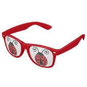 Cute Ladybug Cool Retro Red Retro Zonnebril (Gekanteld)