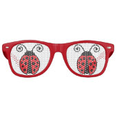 Cute Ladybug Cool Retro Red Retro Zonnebril (Voorkant)