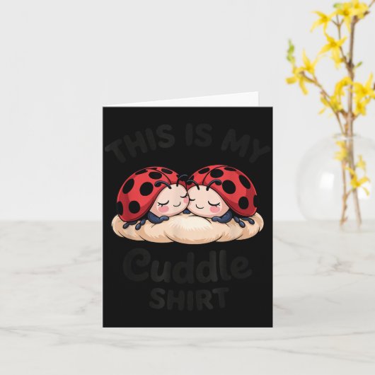 Cute Ladybug Couple This Is My Cuddle  Kaart (Gele Bloem)