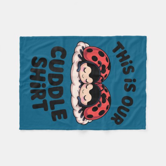 Cute Ladybug Couple This Is Our Cuddle Fleece Deken (Voorkant (Horizontaal))