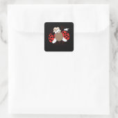 Cute Ladybug Dabbing Vierkante Sticker (Tas)