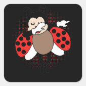 Cute Ladybug Dabbing Vierkante Sticker (Voorkant)