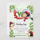 Cute Ladybug die TWEE 2e verjaardag gaat vieren Kaart (Voorkant)